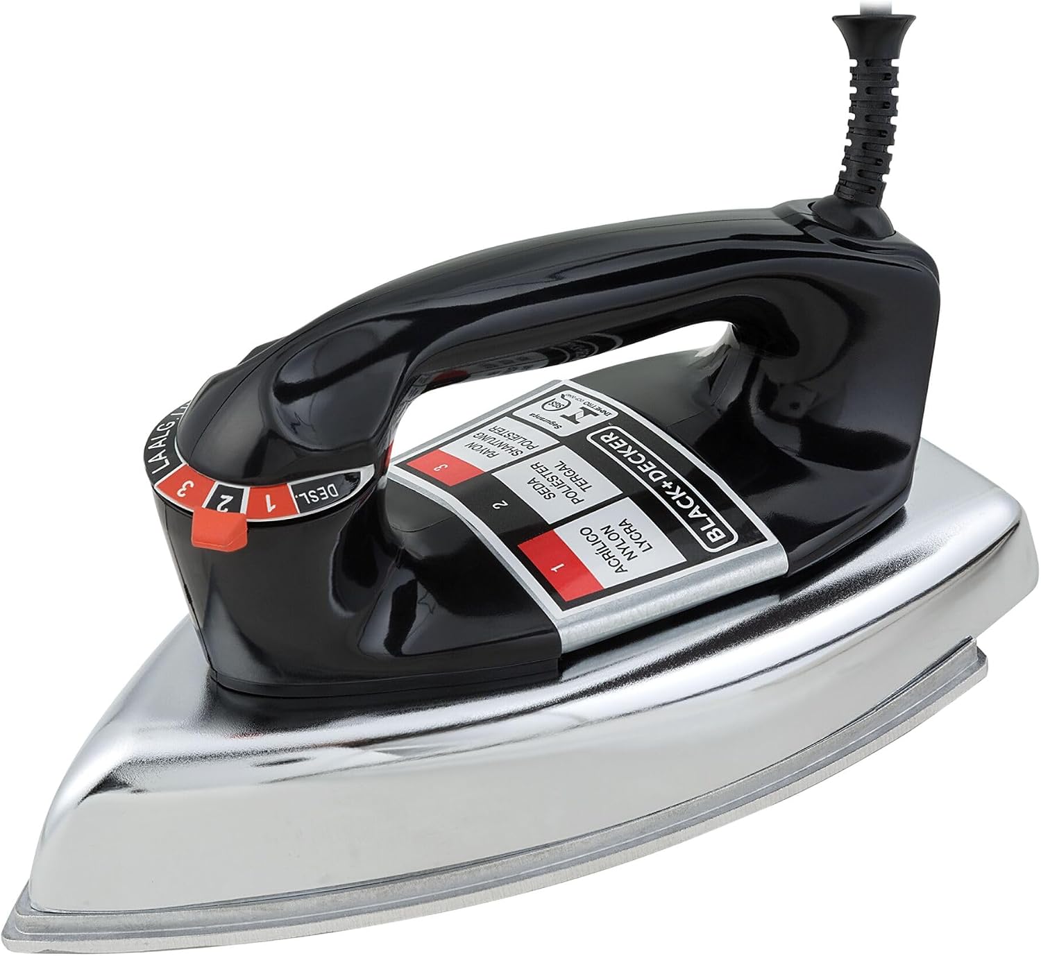 BLACK+DECKER Ferro de Passar Roupa a Seco VFA1110TM2 1100W Preto 110V