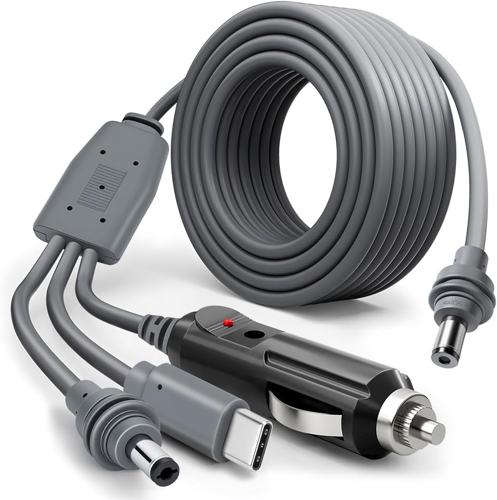 Cabo Starlink Mini para Carro - Carregador 3 em 1 USB-C e Isqueiro