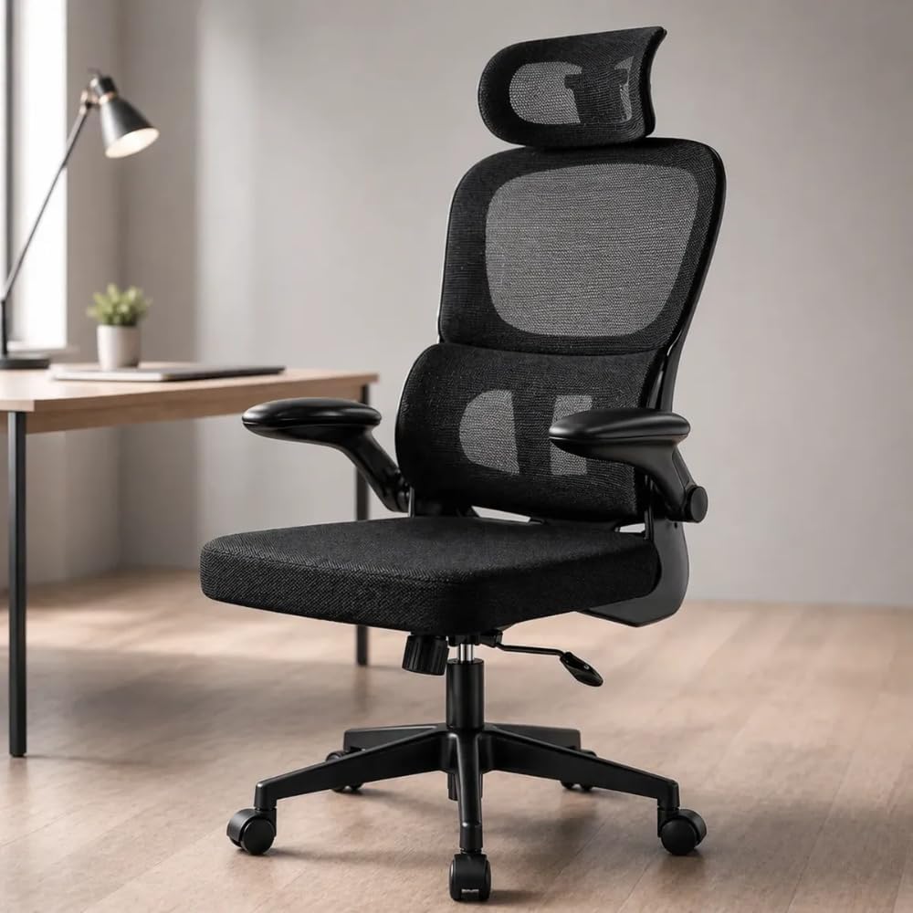 Cadeira de Escritório Ergonômica Ajustável com Suporte Lombar e Encosto de Cabeça - Premium
