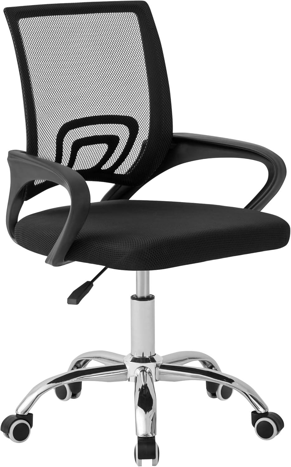 Cadeira Ergonômica Conthey Arco - Encosto Mesh Respirável, Regulagem de Altura a Gás, Base Cromada, Braços Fixos - Preta