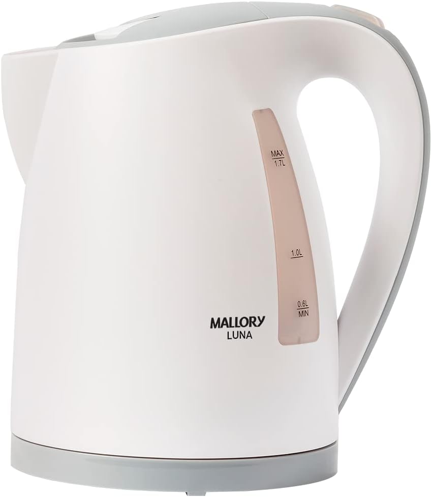 Chaleira Elétrica Mallory Luna 1,7L - Base Rotativa 360º, Desligamento Automático - 220V