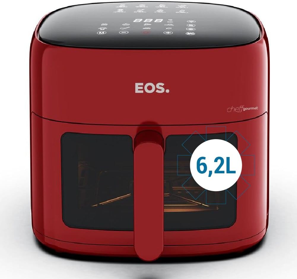 Fritadeira Sem Óleo Eos Chef Gourmet Air Fryer 6.2 Litros Digital Vermelho EAF60V 220V