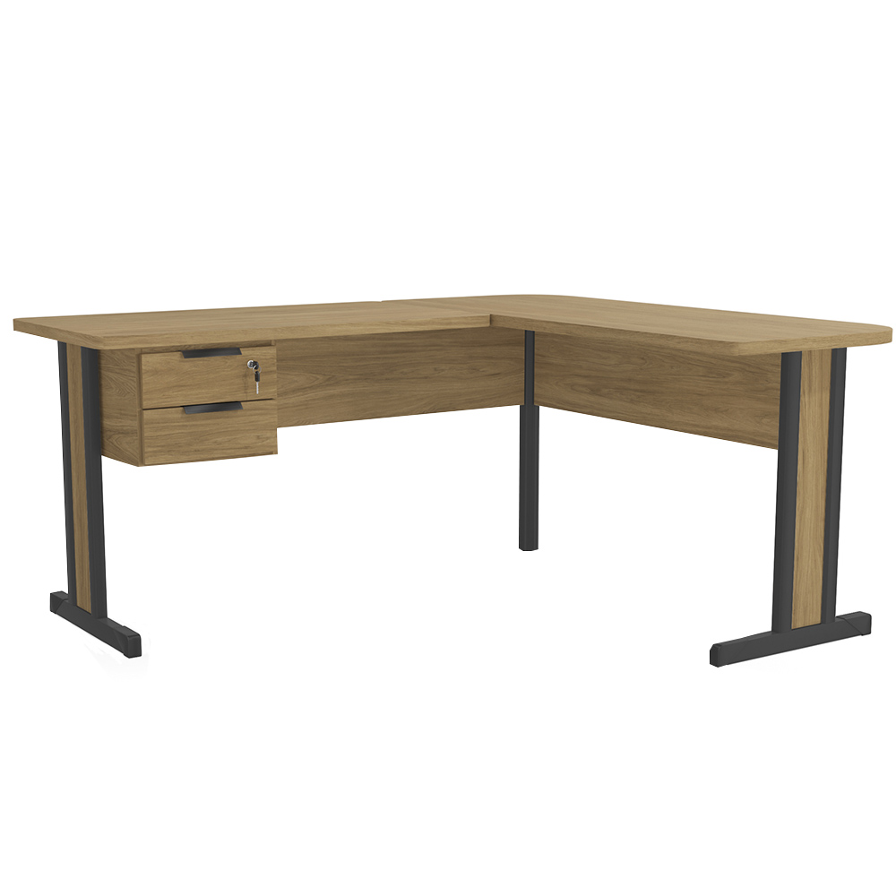 Mesa de Escritório 2 Gavetas Estrutura em MDP Versatile Kappesberg