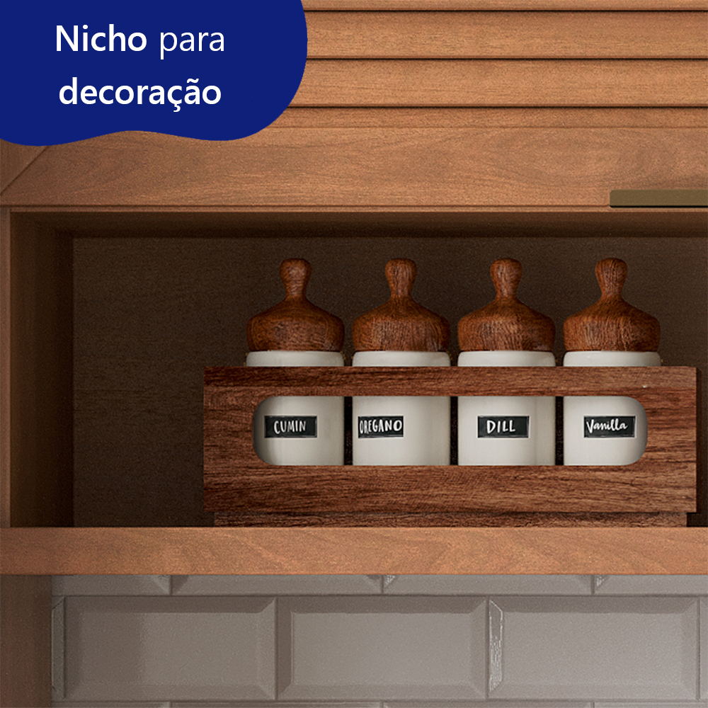 Armário Aéreo 1 Porta Basculante 120cm Macadâmia Telasul — foto 6
