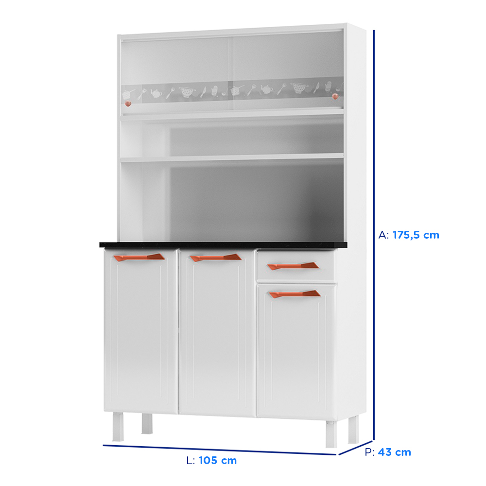 Cozinha Compacta 5 Portas 1 Gaveta Manu Telasul — foto 4