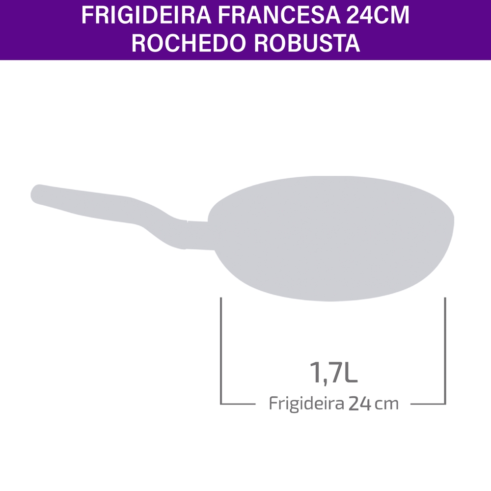Frigideira Rochedo Antiaderente 1,7L 24cm Robusta — foto 9