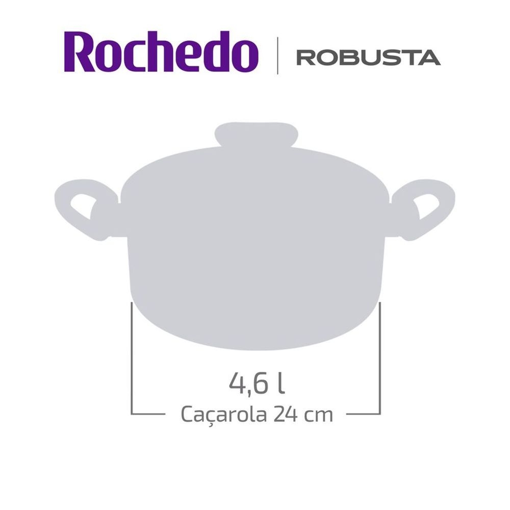 Caçarola Robusta Rochedo 4,6L 24cm Antiaderente — foto 6