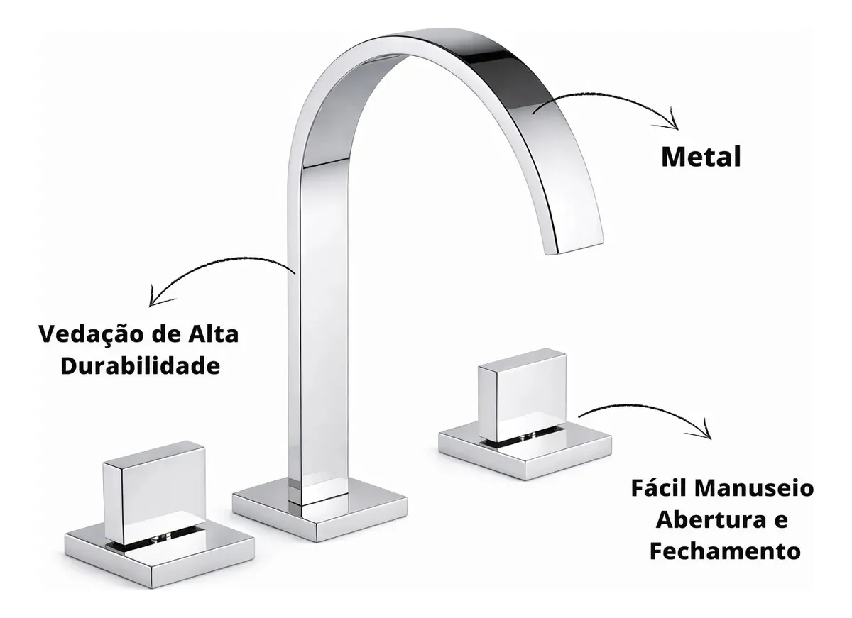 Torneira Slim Bicomando Luxo Cromado — foto 3