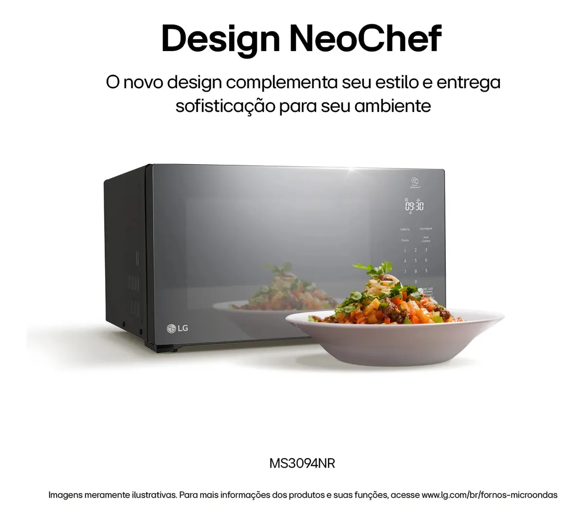 Micro-ondas NeoChef LG 30L Espelhado Limpa Fácil — foto 4