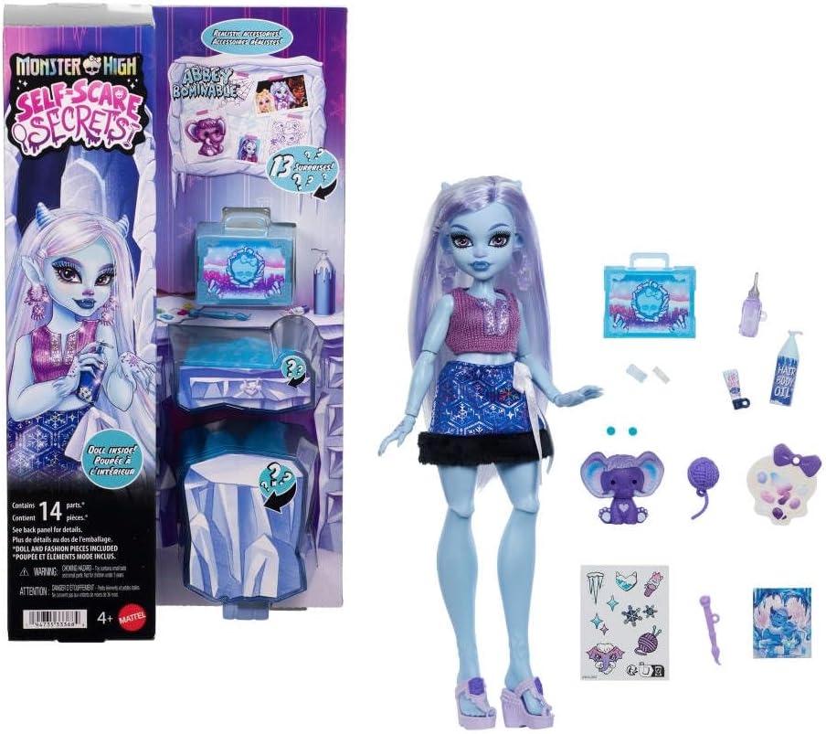 Monster High Abbey Bominable Self-Scare Secrets Boneca Colecionável com 13 Surpresas - Mattel