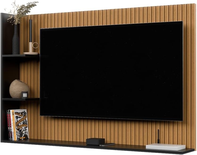 Painel Berlim para TV de 50 Polegadas - Ripado/Preto