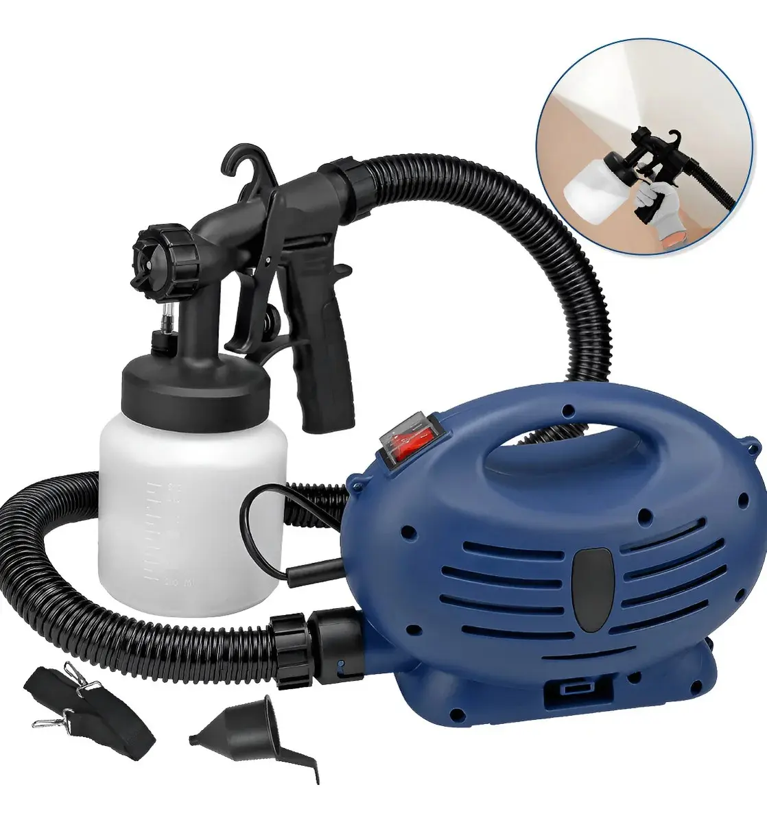 Pistola de Pintura Elétrica OzzyTools 650W com Tanque de 700mL