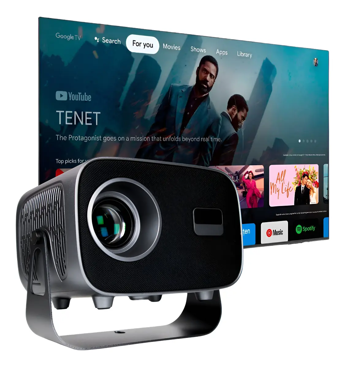 Projetor VLX T15 Pro 4K - Portátil, 13000 Lúmens, Android 13