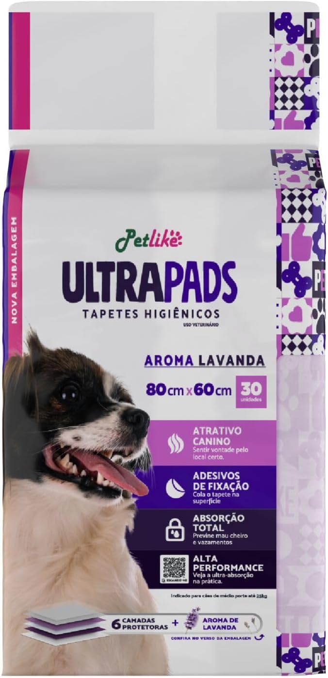 Tapete Higiênico Petlike Ultra Pads 60x60cm e 80x60cm para Cães