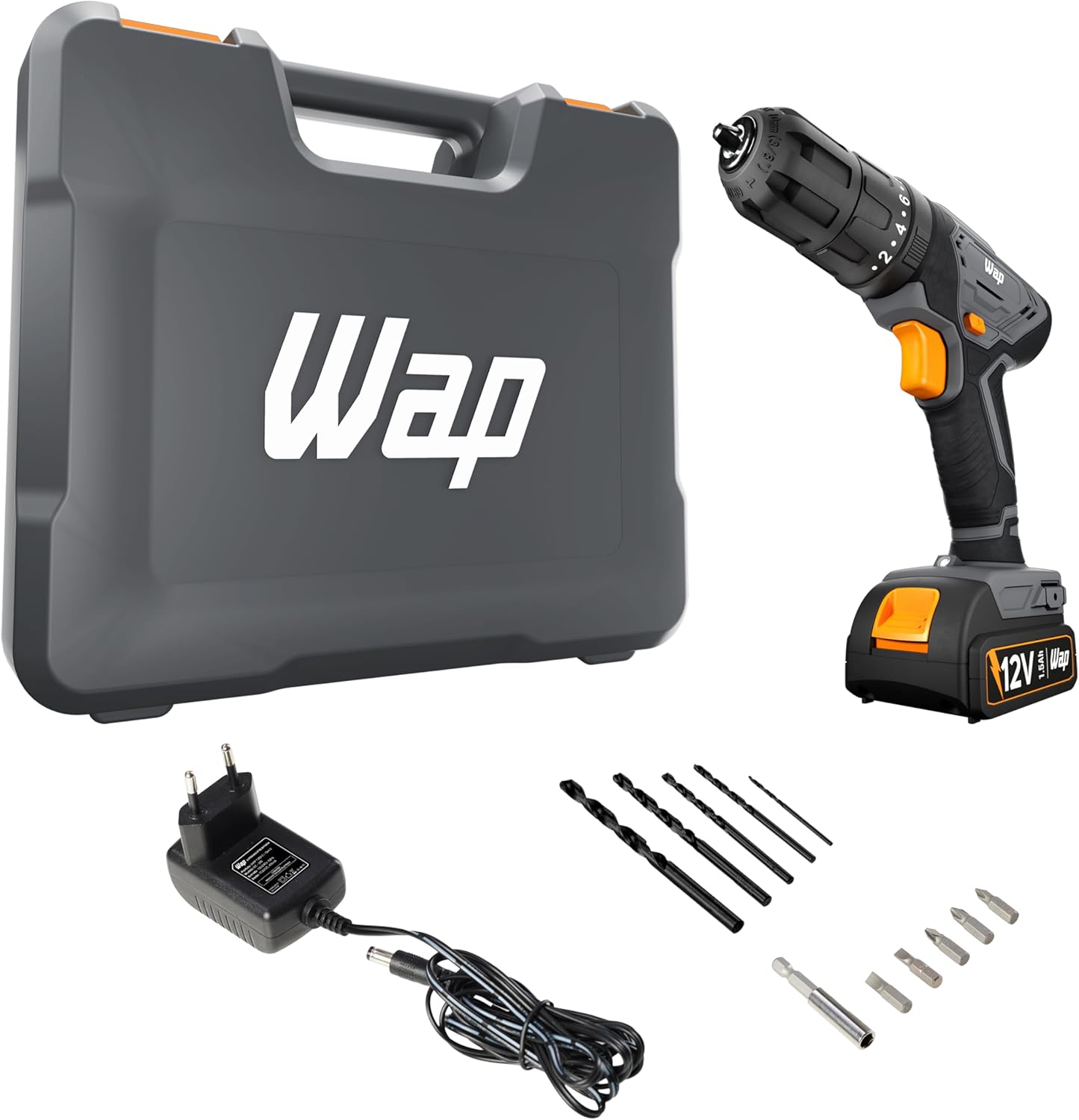 WAP Parafusadeira Furadeira de Impacto 12V WF 12K4.2 com 18 Níveis de Torque e Kit Acessórios